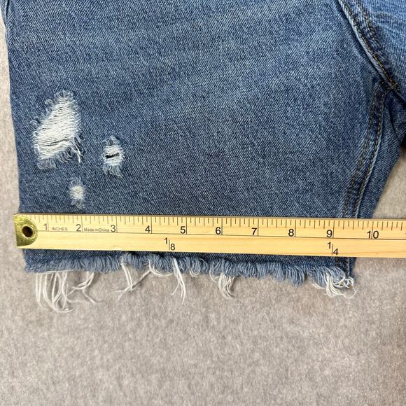 Pacsun Shorts Womens 26 Blue Cut-Off Denim High Rise Relaxed Distressed Casual - Picture 12 of 12